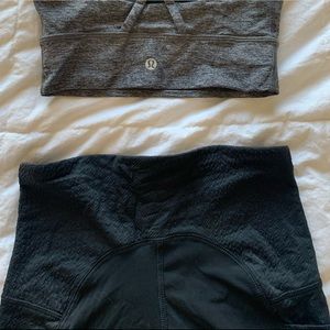 Black, side patterned, C9 leggings